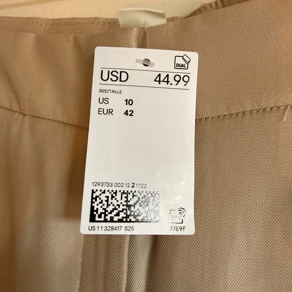NWT H&M Women's Tan Wide-Leg Trousers - Picture 2 of 4